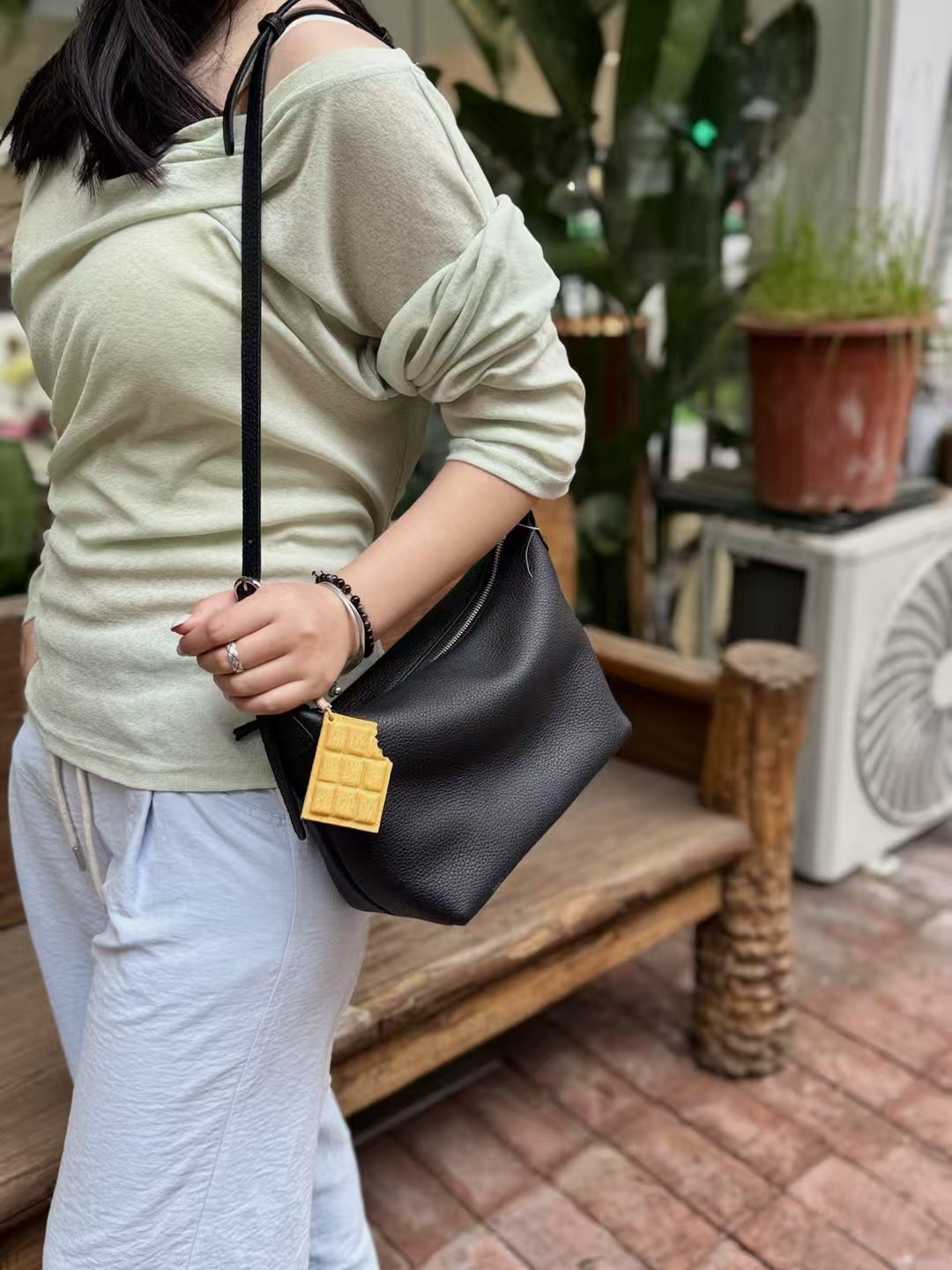 Top grain full grain cowhide hobo bag genuine leather women's shoulder bag crossbody bag