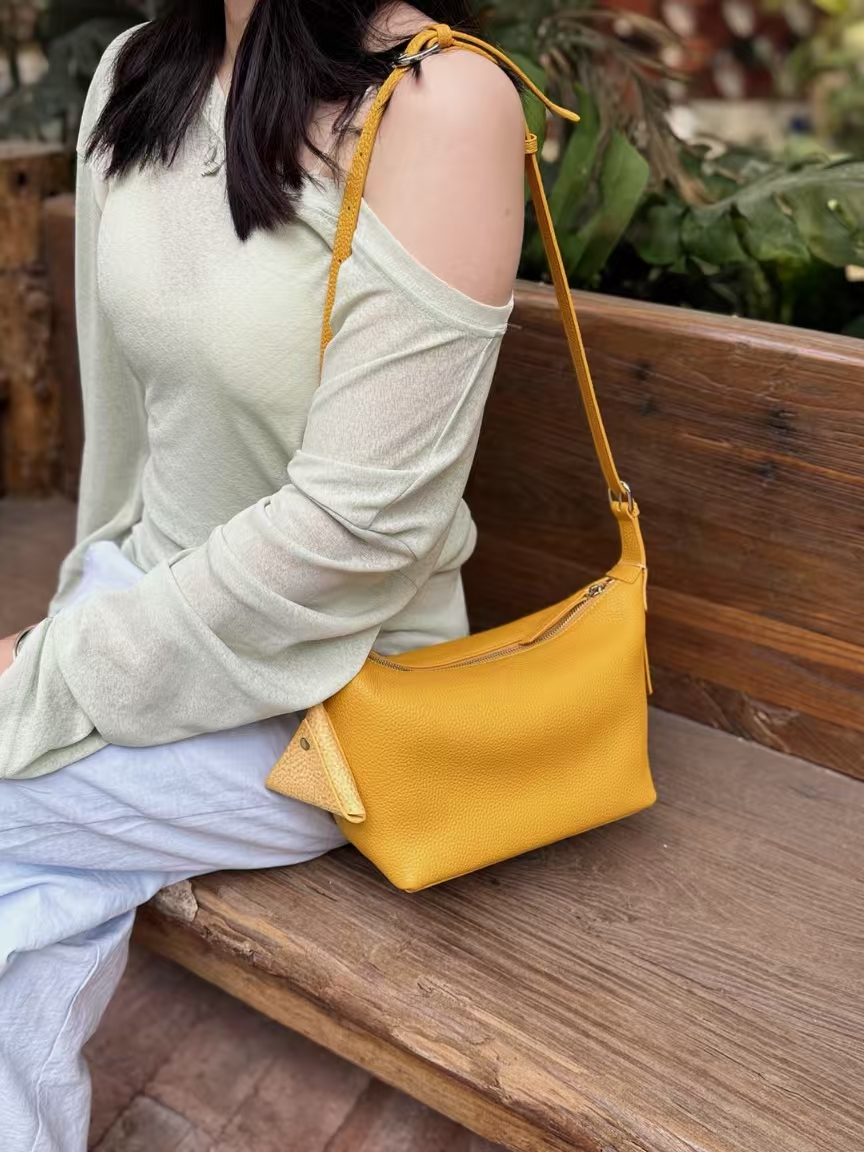 Top grain full grain cowhide hobo bag genuine leather women's shoulder bag crossbody bag