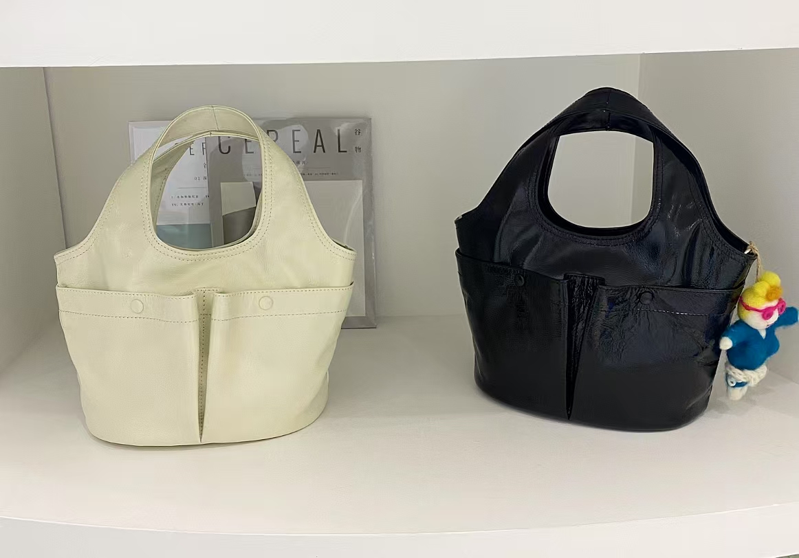 Top-Grain Oil-Waxed Cowhide Pocket genuine leather handbag Tote bag Crossbody Bag shoulder bag