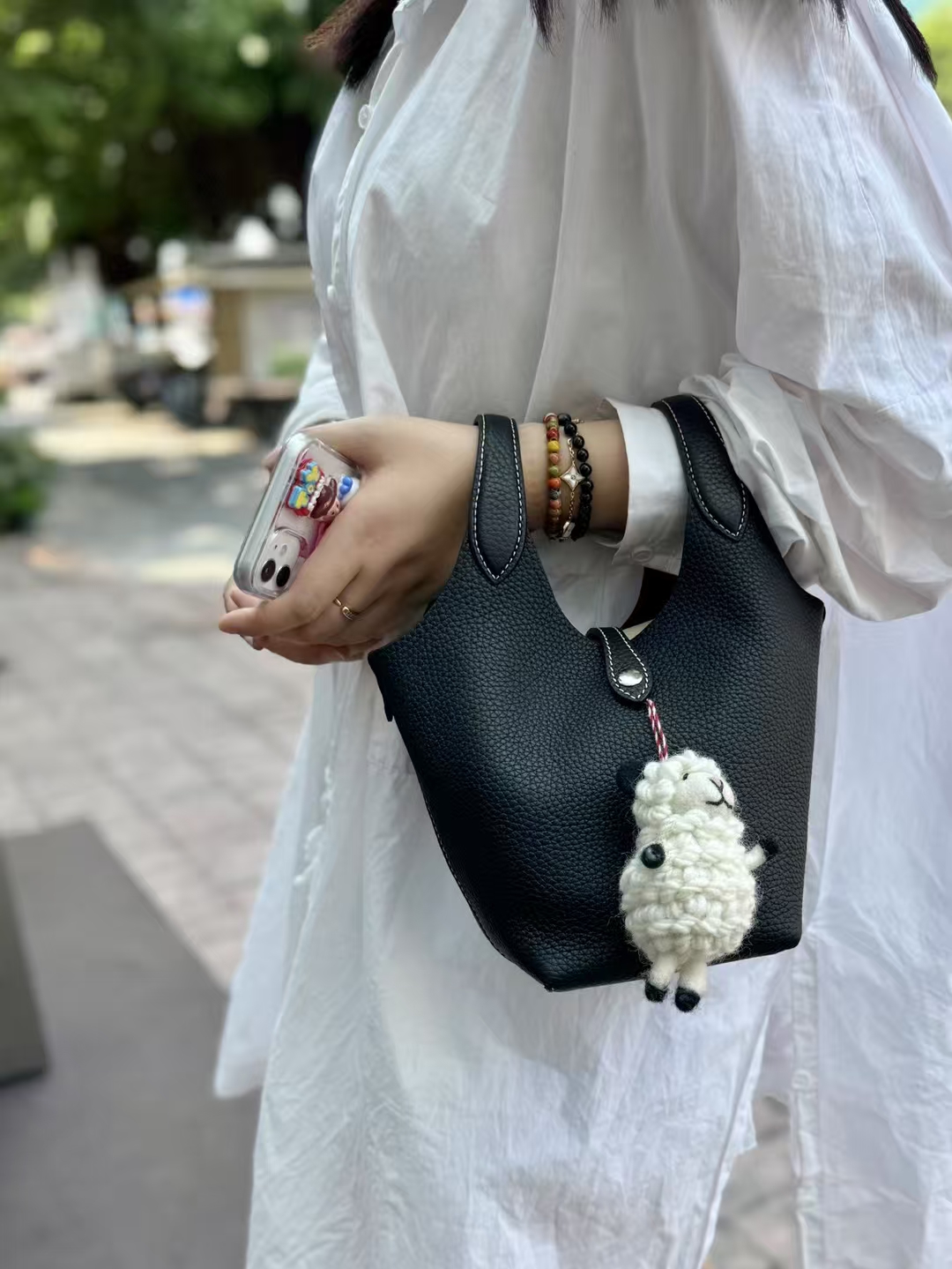 Top-Grain Full-Grain Cowhide genuine leather Basket Tote Bag (with Inner Pouch) shoulder bag crossbody bag handbag