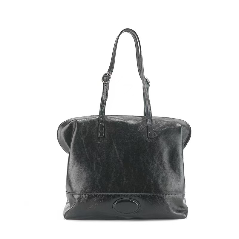 Top-Grain Oil-Waxed Cowhide Handbag large capacity genuine leather shoulder bag handbag