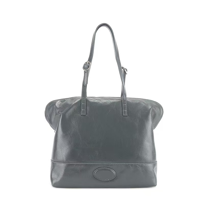 Top-Grain Oil-Waxed Cowhide Handbag large capacity genuine leather shoulder bag handbag