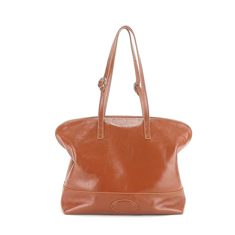 Top-Grain Oil-Waxed Cowhide Handbag large capacity genuine leather shoulder bag handbag