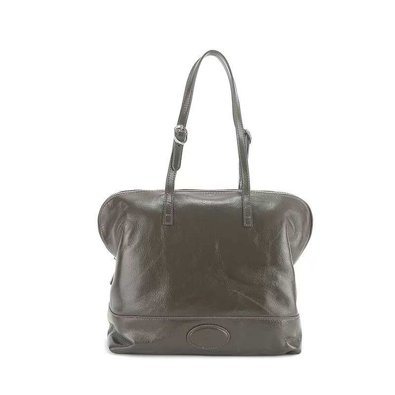 Top-Grain Oil-Waxed Cowhide Handbag large capacity genuine leather shoulder bag handbag