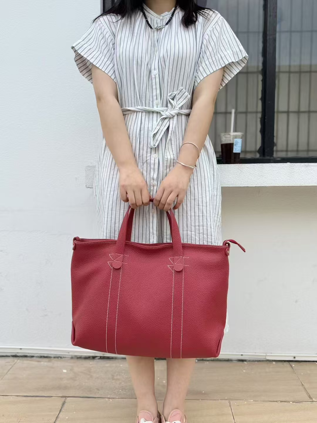 Top-Grain Full-Grain Cowhide Large-Capacity Handheld genuine leather Tote Bag handbag shoulder bag