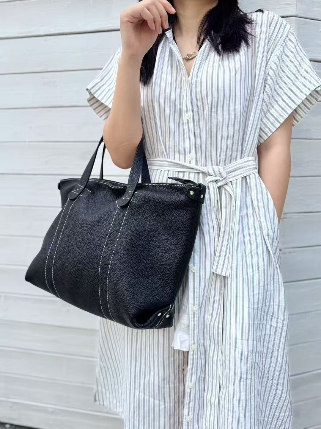 Top-Grain Full-Grain Cowhide Large-Capacity Handheld genuine leather Tote Bag handbag shoulder bag