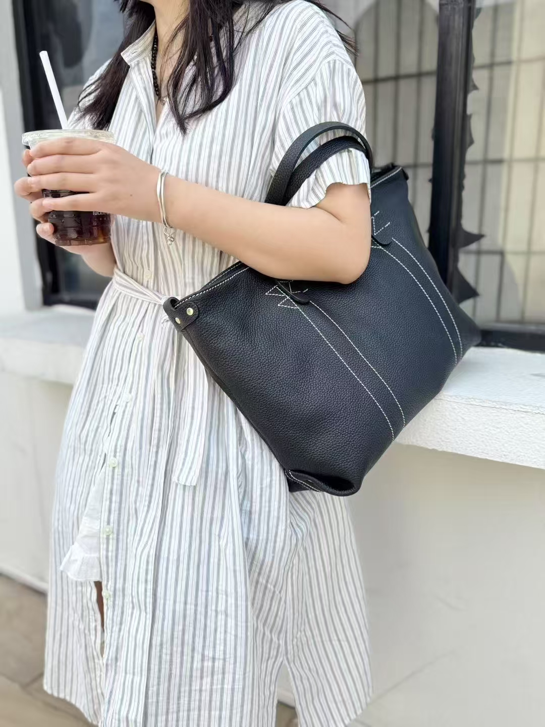 Top-Grain Full-Grain Cowhide Large-Capacity Handheld genuine leather Tote Bag handbag shoulder bag