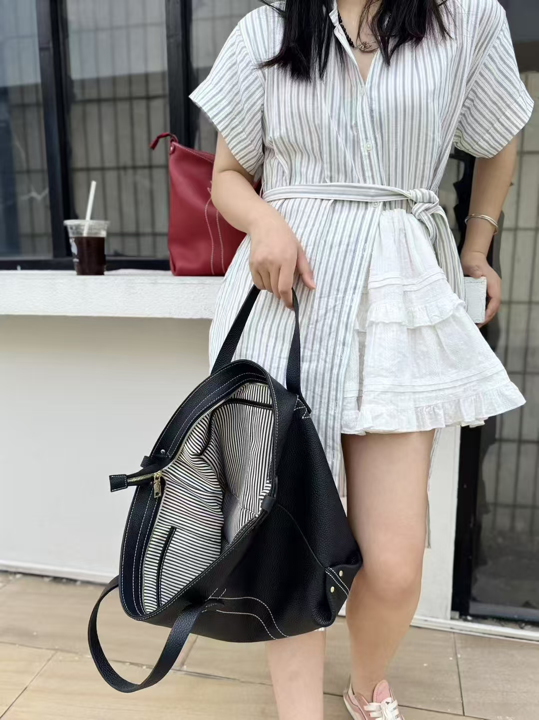 Top-Grain Full-Grain Cowhide Large-Capacity Handheld genuine leather Tote Bag handbag shoulder bag