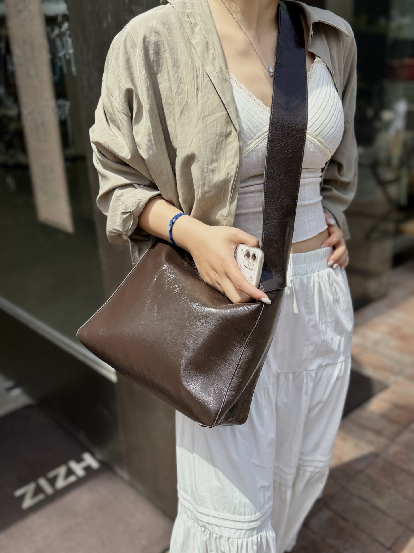Top-Grain Oil-Waxed Cowhide Large-Capacity genuine leather Crossbody Bag shoulder bag Tote bag