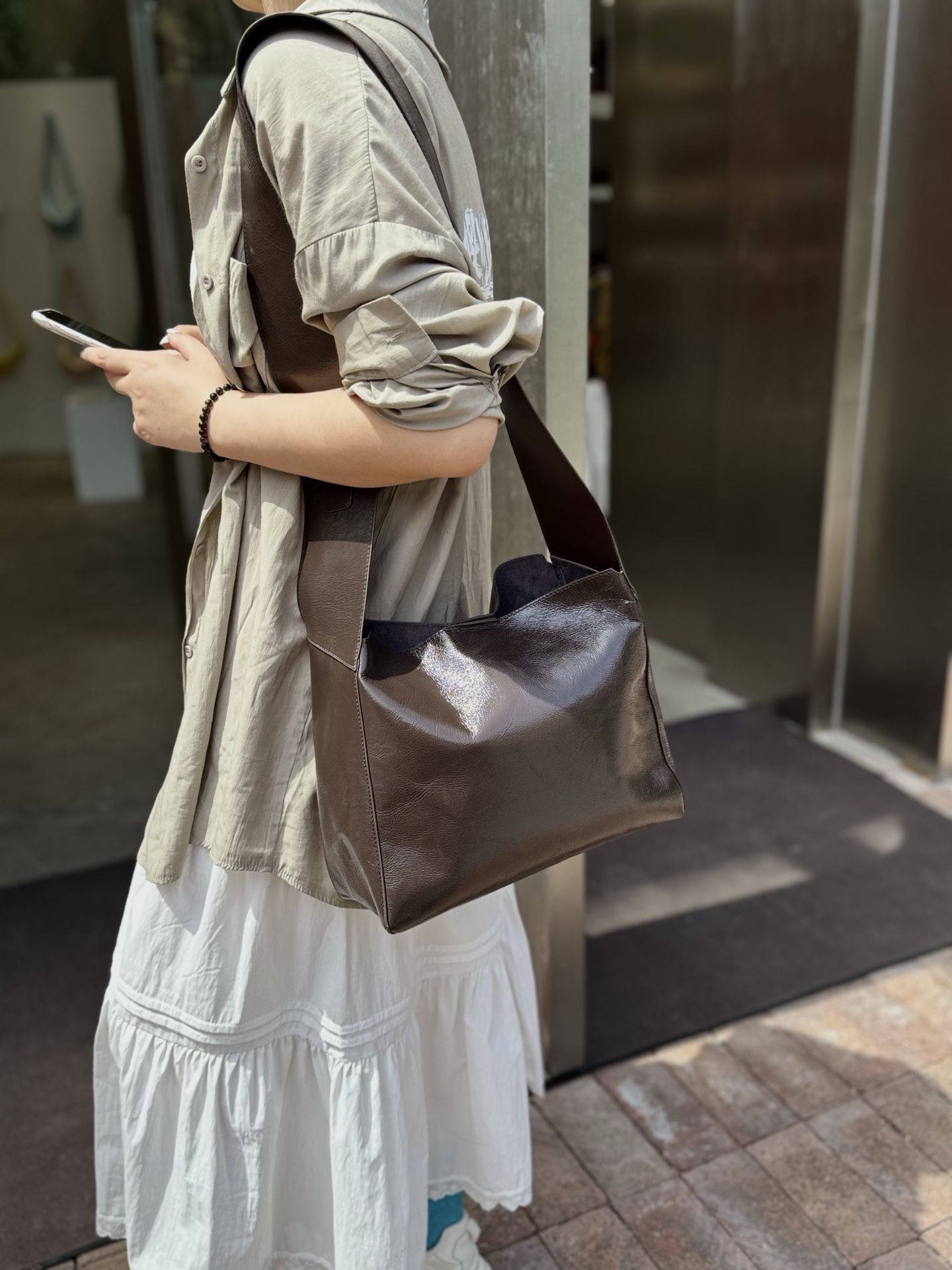 Top-Grain Oil-Waxed Cowhide Large-Capacity genuine leather Crossbody Bag shoulder bag Tote bag