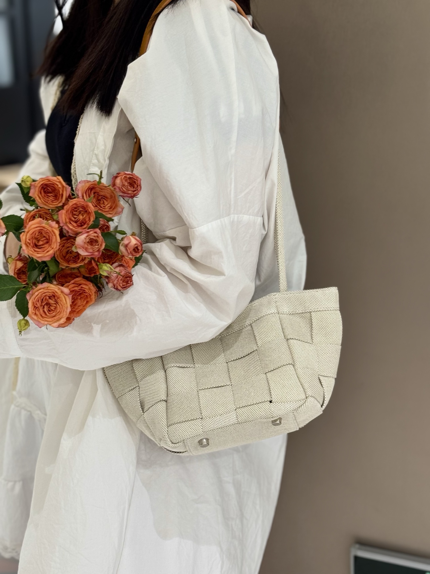 Denim Canvas Woven Basket Tote Bag women's fashion handbag crossbody bag shoulder bag