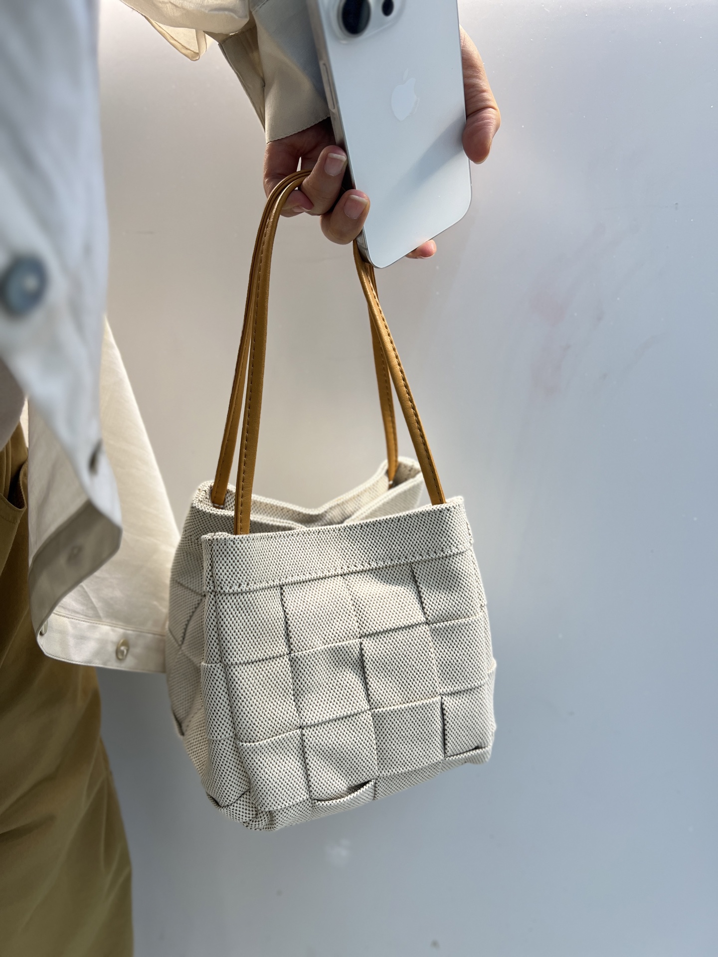 Denim Canvas Woven Basket Tote Bag women's fashion handbag crossbody bag shoulder bag