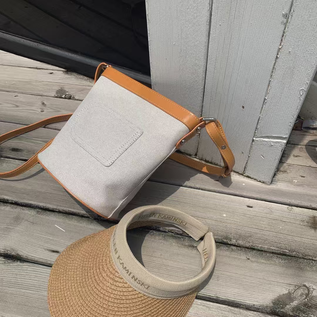 Custom Washed Canvas Denim Bucket Bag women's fashion handbag