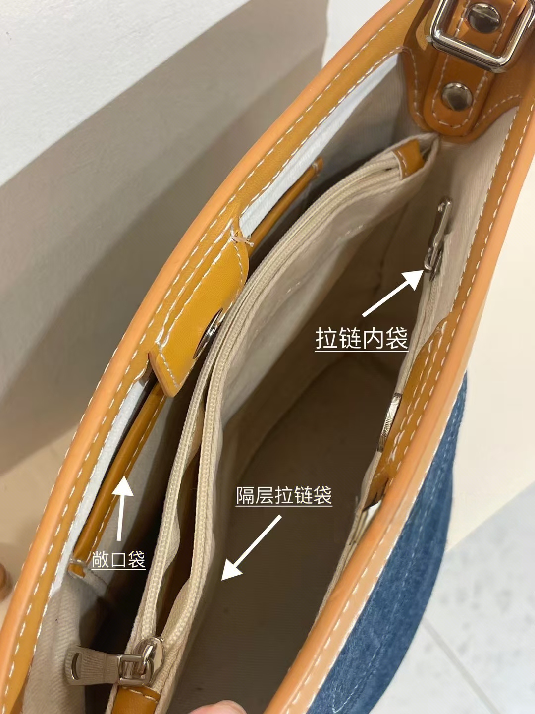 Custom Washed Canvas Denim Bucket Bag women's fashion handbag