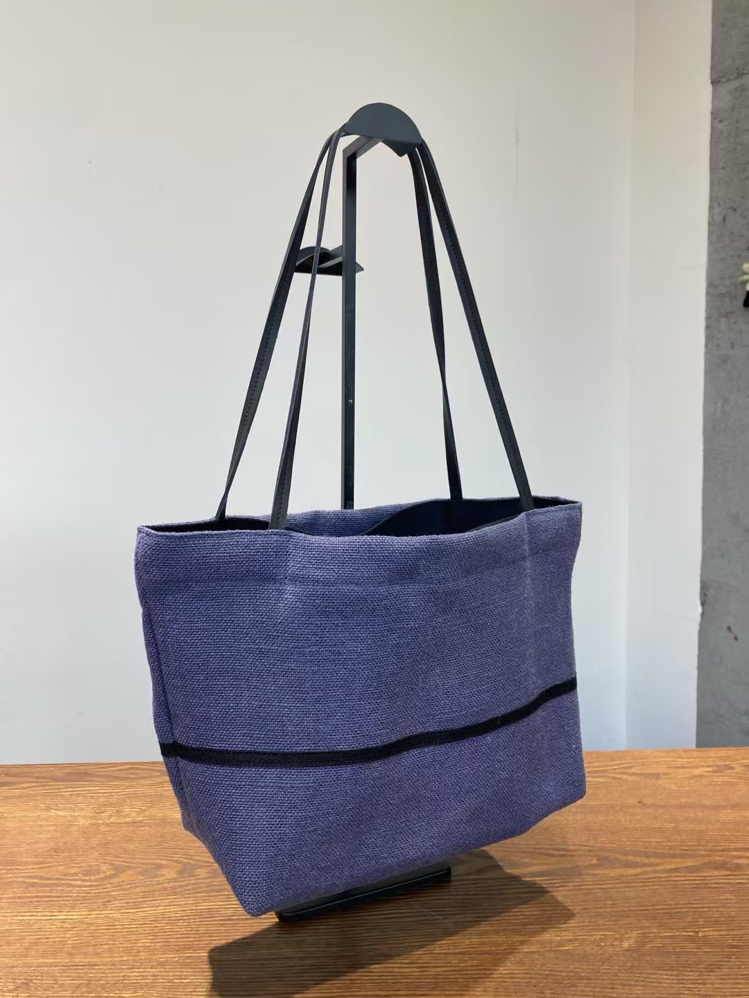 Cotton-Linen and Leather Straps Large-Capacity Tote Shoulder Bag  women's fashion bag
