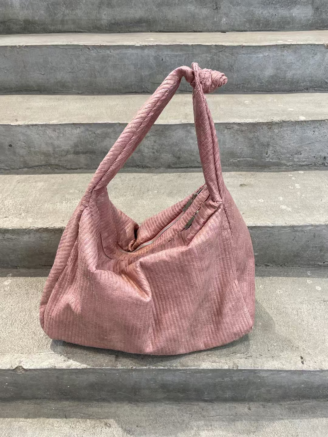 Striped Fabric  Large-Capacity Tote Shoulder Bag   handbag women's fashion bag