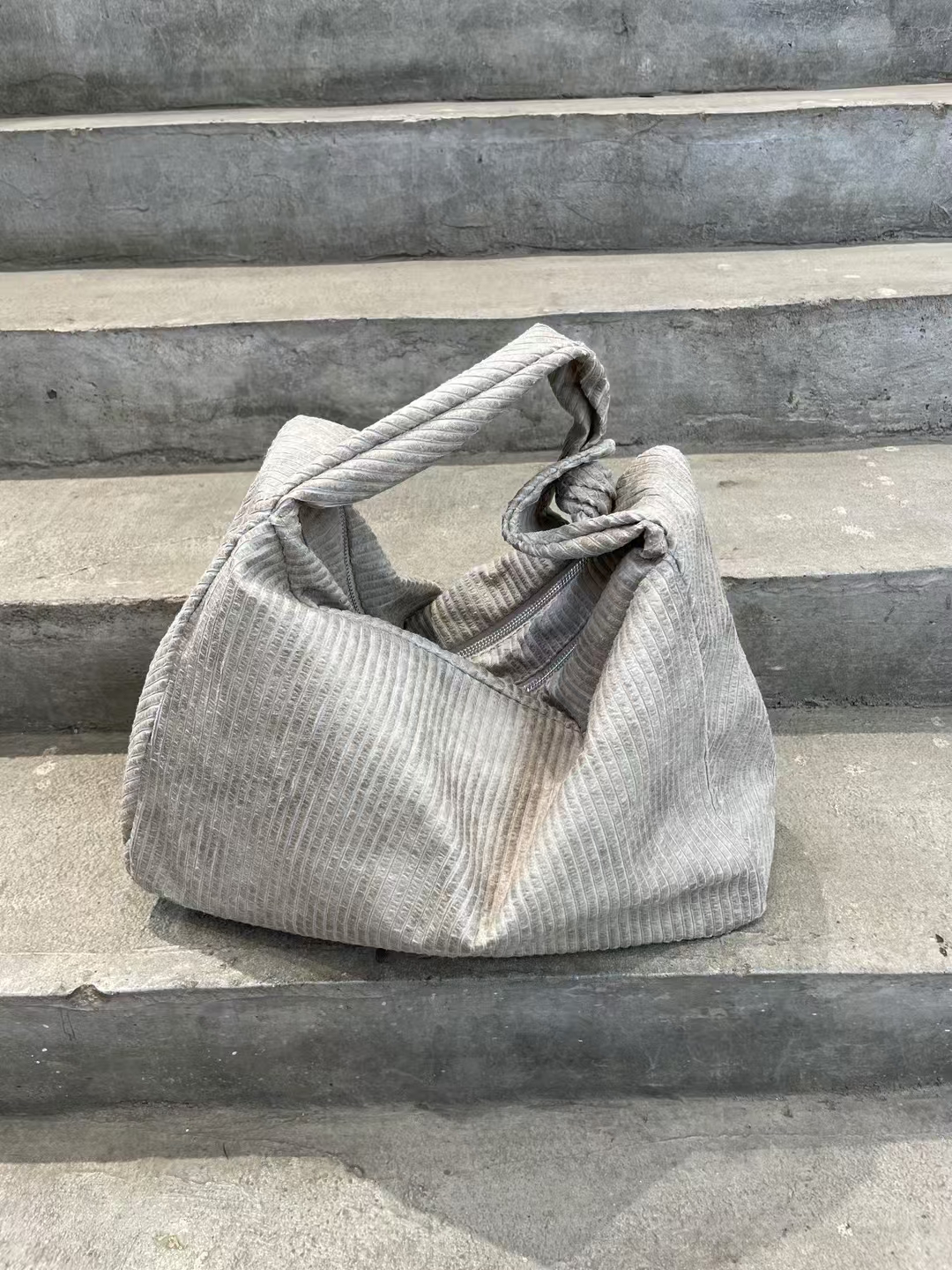 Striped Fabric  Large-Capacity Tote Shoulder Bag   handbag women's fashion bag