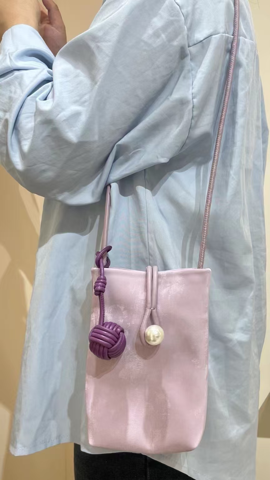 Velvet Satin Cowhide Phone Case mini phone bag shoulder bag crossbody bag