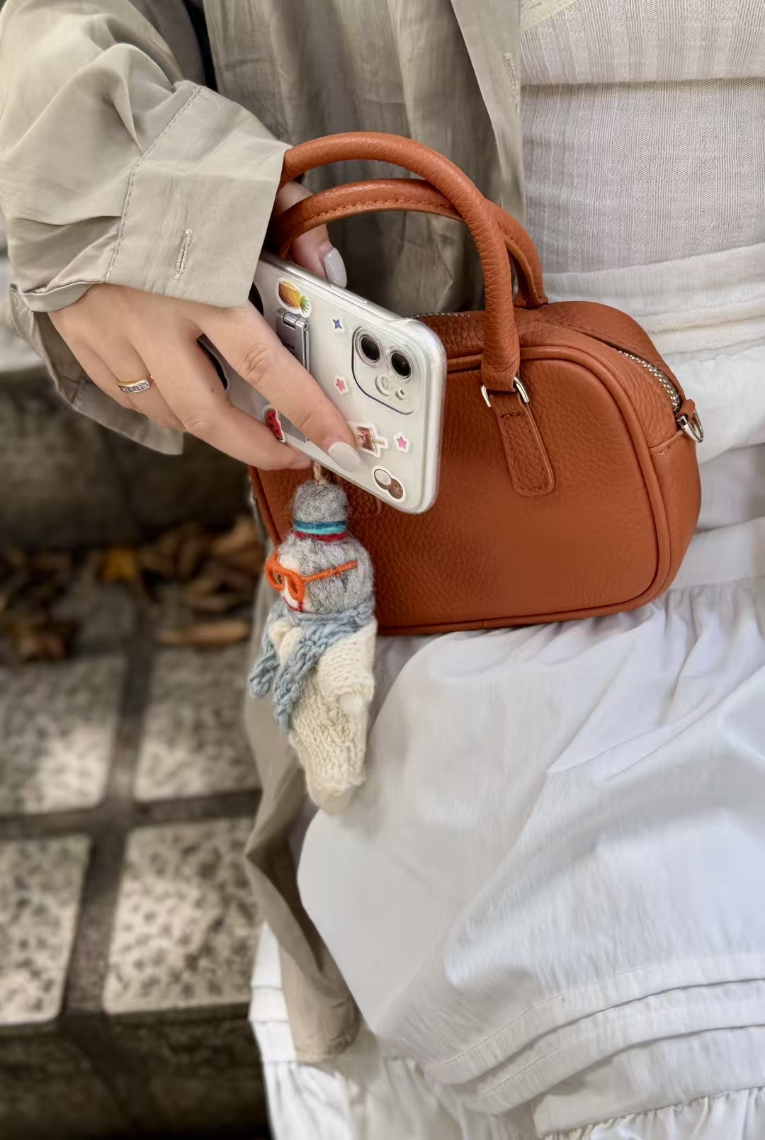 Top Grain Full Grain genuine leather Phone Bag mini shoulder bag crossbody bag
