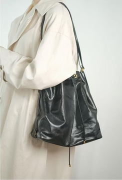 Top-grain oil-waxed cowhide  Large-capacity Single-shoulder and double-shoulder bag leather backpack