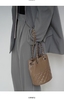 Top-Grain Oil-Waxed Cowhide Chanel-Inspired Quilted Chain Bucket Bag genuine leather should bag