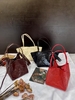 Top-Grain Cowhide Hand-Grabbed Texture Basket-Style  Small Square Bag genuine leather handbag shoulder bag