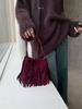 Top-Grain High-Gloss Matte Leather Tasseled Small Square Bucket Bag Mini Shoulder Bag for Women Top-Grain High-Gloss Matte Leather Tasseled Small Square Bucket Bag Mini Shoulder Bag for Women