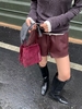 Top-Grain High-Gloss Matte Leather Tasseled Small Square Bucket Bag Mini Shoulder Bag for Women Top-Grain High-Gloss Matte Leather Tasseled Small Square Bucket Bag Mini Shoulder Bag for Women
