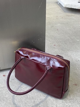 Top-Grain Oil-Waxed Cowhide Handheld genuine leather Tote Bag work bag handbag