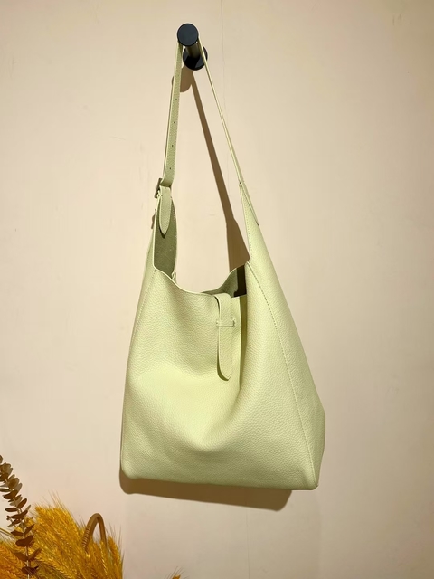 Top-Grain Full-Grain Cowhide Large Capacity Bucket Tote Shoulder Bag women's genuine leather bag
