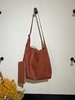 Top-Grain Full-Grain Cowhide Large Capacity Bucket Tote Shoulder Bag women's genuine leather bag