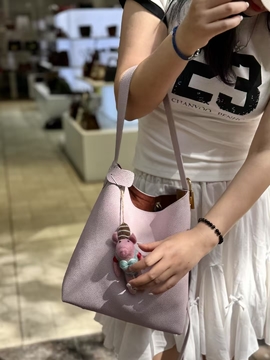 Top-Grain Full-Grain Cowhide Bucket  genuine leather shoulder bag Crossbody Bag for women