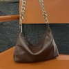 Top-Grain Cowhide Natural Crease Chain Bag Shoulder & Crossbody genuine leather bag