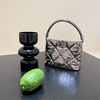 Top-Grain Oil-Waxed Cowhide Diamond-Quilted Handbag Shoulder Bag genuine leather evening handbagbag