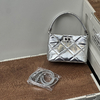 Top-Grain Oil-Waxed Cowhide Diamond-Quilted Handbag Shoulder Bag genuine leather evening handbagbag