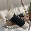 Top Grain Cowhide Color-Block Cylindrical Bag genuine leather mini crossbody shoulder bag