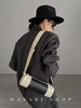 Top Grain Cowhide Color-Block Cylindrical Bag genuine leather mini crossbody shoulder bag