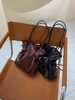 Top-Grain Oil-Waxed Cowhide Drawstring genuine leather Shoulder Bag quality women's fashion bag