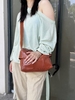Top-Grain Oil-Waxed Cowhide Woven genuine leather Women's shoulder bag Crossbody Bag
