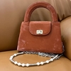 Chinese Style Velvet & Silk Cowhide Bead Bag women's fashion shoulder bag handbag crossbody bag