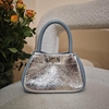 Top-grain Oil-Waxed Cowhide Color-Blocking genuine leather mini Handbag & Crossbody Bag evening bag