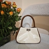 Top-grain Oil-Waxed Cowhide Color-Blocking genuine leather mini Handbag & Crossbody Bag evening bag