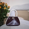 Top-grain Oil-Waxed Cowhide Color-Blocking genuine leather mini Handbag & Crossbody Bag evening bag