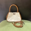 Top-grain Oil-Waxed Cowhide Color-Blocking genuine leather mini Handbag & Crossbody Bag evening bag