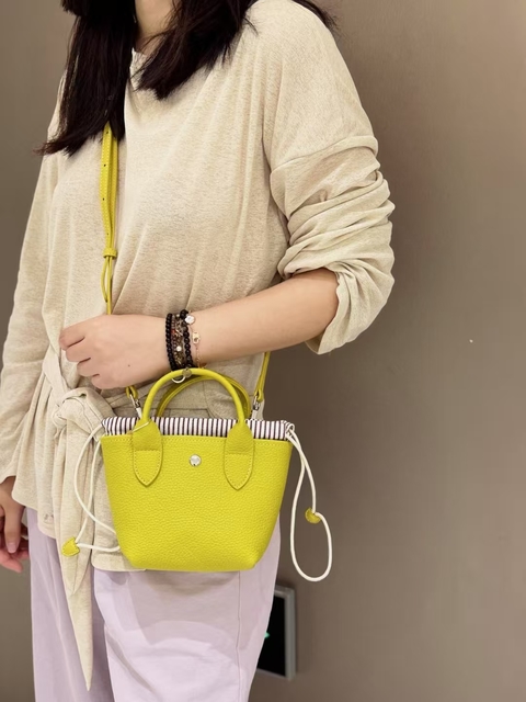 Full-Grain Top-Grain Cowhide with Striped Canvas Bag genuine leather mini shoulder crossbody bag handbag