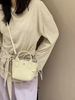 Full-Grain Top-Grain Cowhide with Striped Canvas Bag genuine leather mini shoulder crossbody bag handbag