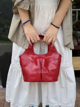 Top-Grain Oil-Waxed Cowhide Pocket genuine leather handbag Tote bag Crossbody Bag shoulder bag