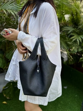 Top-Grain Cowhide Basket Tote Bag (with Inner Pouch) large capacity genuine leather handbag