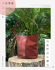 Top-Grain Oil-Waxed Cowhide Patchwork High-Gloss Matte genuine leather  Bucket Bag shoulder bag