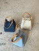 Denim Canvas Handheld Bucket Bag & Small Square Basket Bag shoulder bag crossbody bag handbag